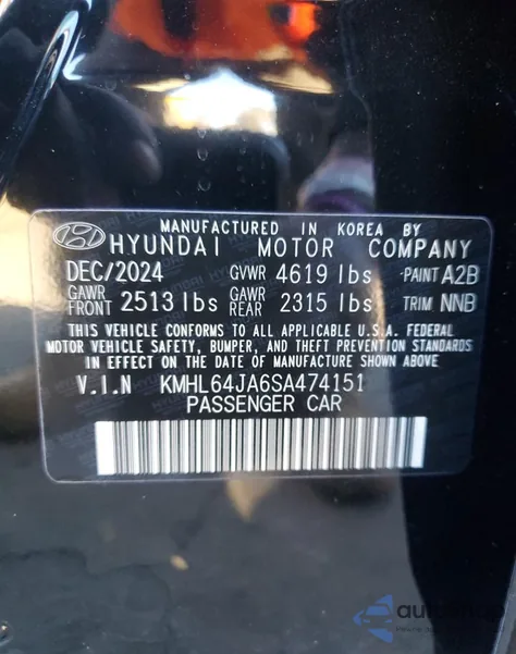 2025 Hyundai Sonata Sel from USA, damaged, VIN KMHL64JA6SA474151